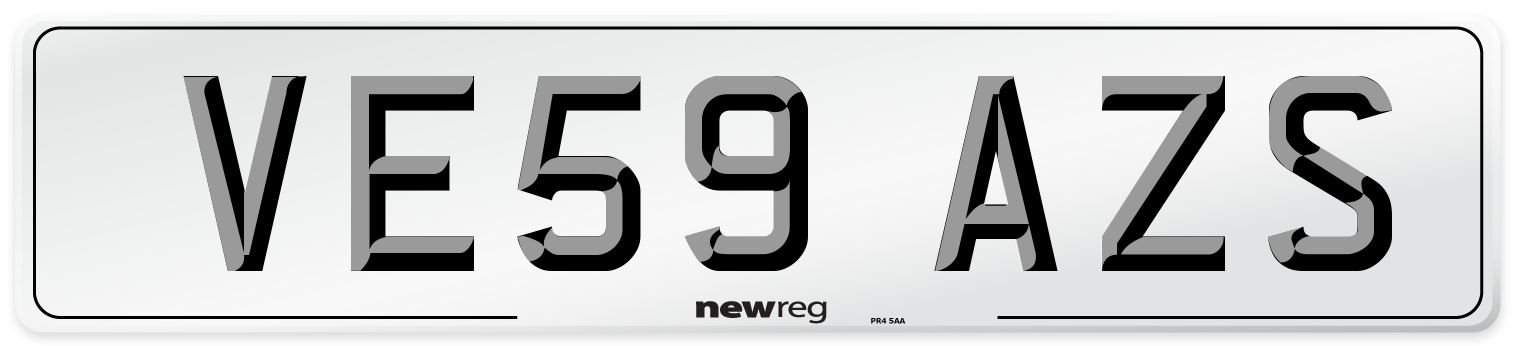 VE59 AZS Number Plate from New Reg